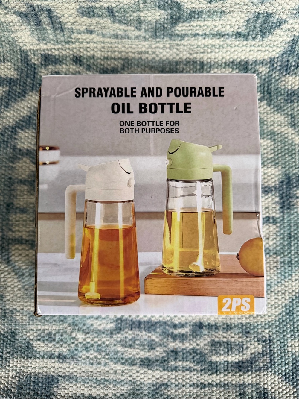 Glass Sprayable & Pourable Oil Bottle Set